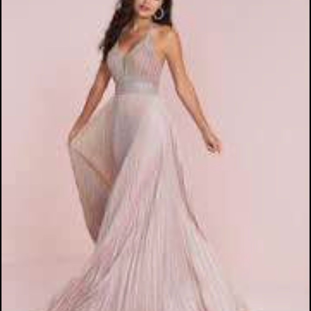 Panoply Blush Pink Pleated Halter Maxi Dress Size 6